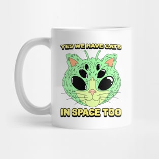 Green Alien Cat Mug